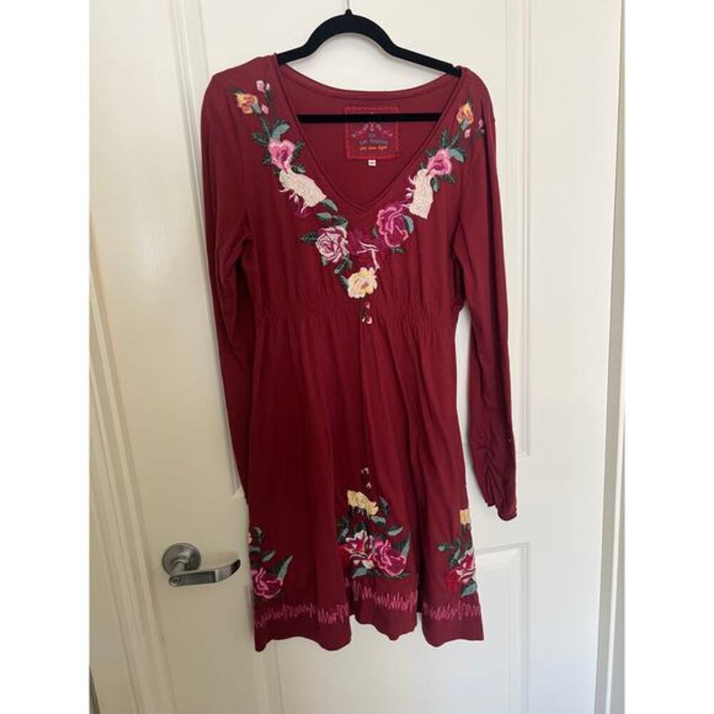 Johnny Was Floral embroidered dress medium